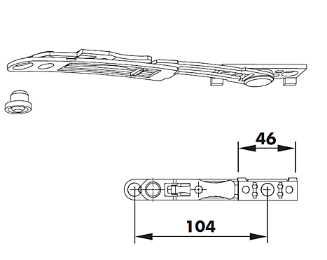 BRACC. VASISTAS TELESCOP. 80 KG TS K100